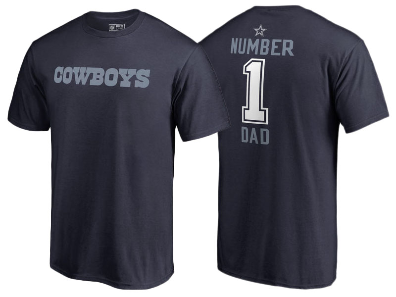 Men's Dallas Cowboys Navy Father's Day Number 1 Dad T-Shirt