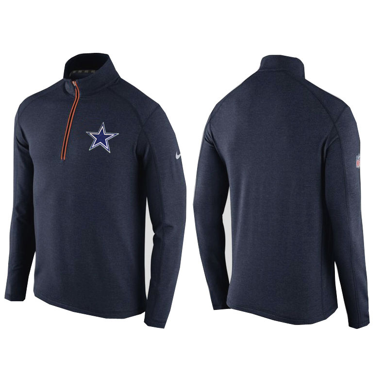 Dallas Cowboys Navy Game Day Half-Zip Knit Performance Tri-Blend Jacket