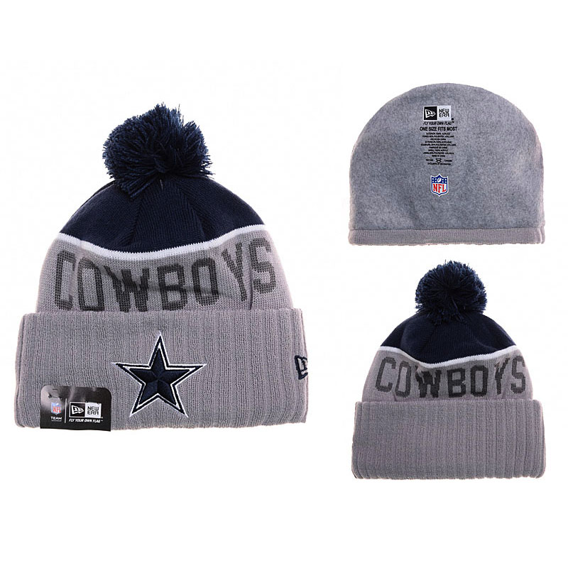 Men's Dallas Cowboys New Era Gray Sport Knit Hat With Pom