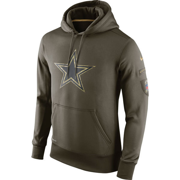 Dallas Cowboys Salute To Service Olive KO Pullover Hoodie