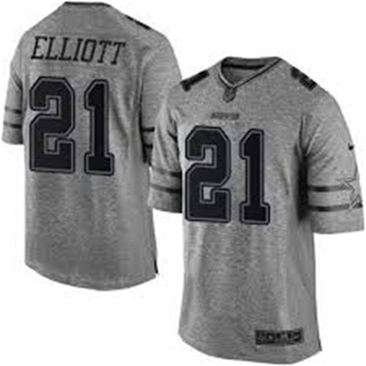 Dallas Cowboys #21 Ezekiel Elliott Gray Gridiron Limited Jersey