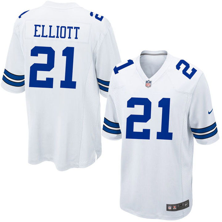 Dallas Cowboys #21 Ezekiel Elliott White Game Jersey