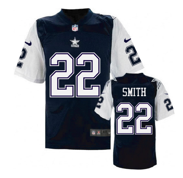 Dallas Cowboys #22 Emmitt Smith Navy Throwback Jersey