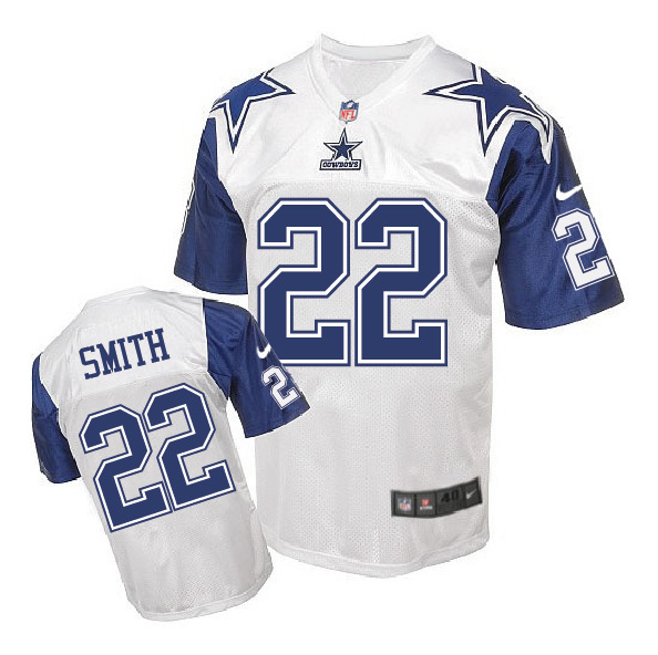 Dallas Cowboys #22 Emmitt Smith White Throwback Jersey