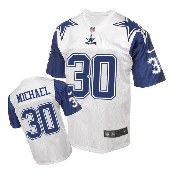 Dallas Cowboys #30 Christine Michael White Throwback Jersey