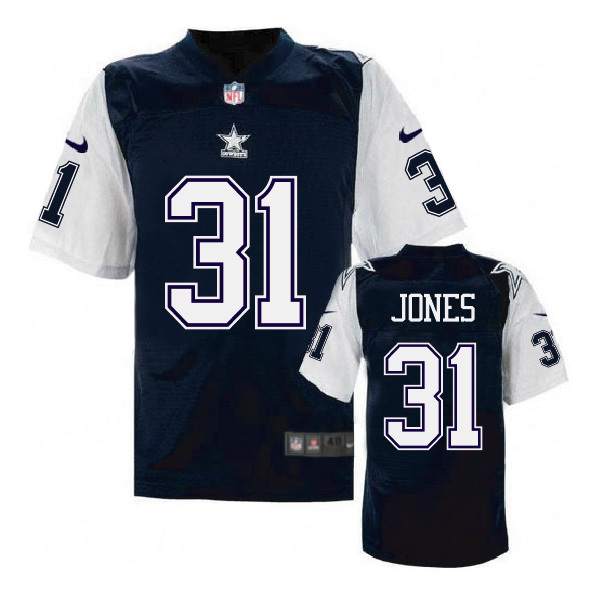 Dallas Cowboys #31 Byron Jones Navy Throwback Jersey