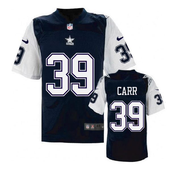 Dallas Cowboys #39 Brandon Carr Navy Throwback Jersey