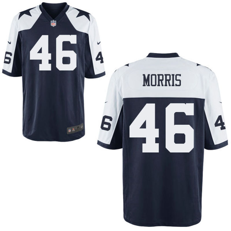 Dallas Cowboys #46 Alfred Morris Navy Blue Throwback Elite Jersey