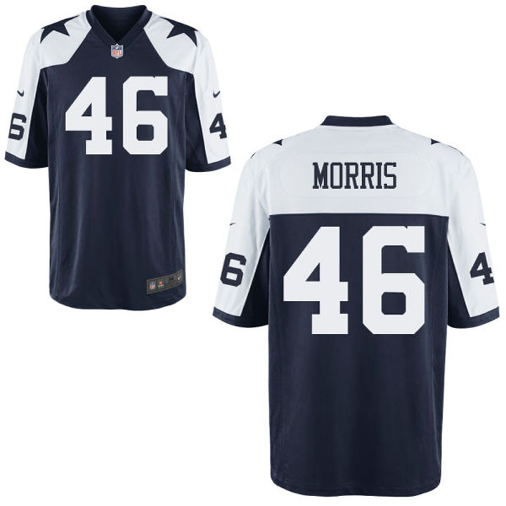 Dallas Cowboys #46 Alfred Morris Navy Blue Throwback Game Jersey