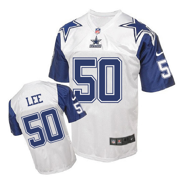 Dallas Cowboys #50 Sean Lee White Throwback Jersey