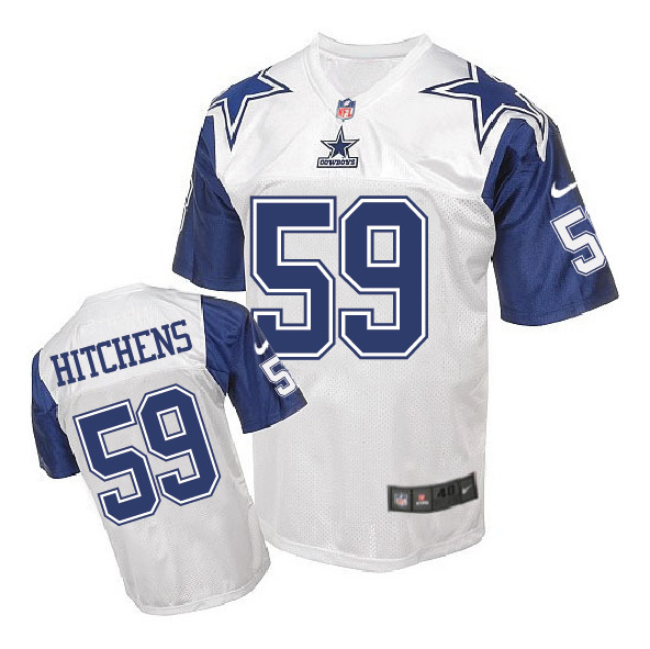 Dallas Cowboys #59 Anthony Hitchens White Throwback Jersey