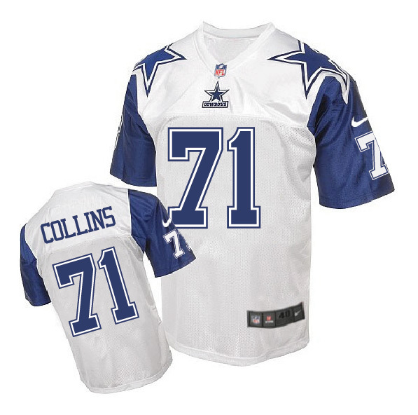 Dallas Cowboys #71 La'el Collins White Throwback Jersey