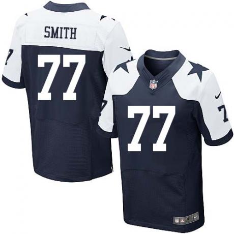 Dallas Cowboys #77 Tyron Smith Navy Blue Alternate Elite Jersey