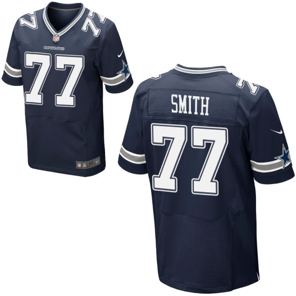 Dallas Cowboys #77 Tyron Smith Navy Blue Elite Jersey