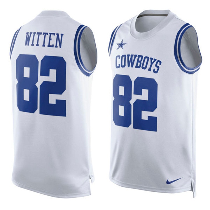 Dallas Cowboys #82 Jason Witten White Player Name & Number Tank Top