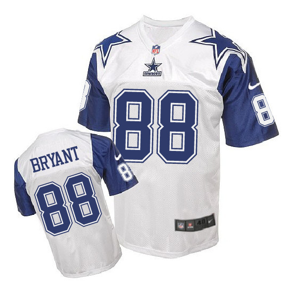 Dallas Cowboys #88 Dez Bryant White Throwback Jersey