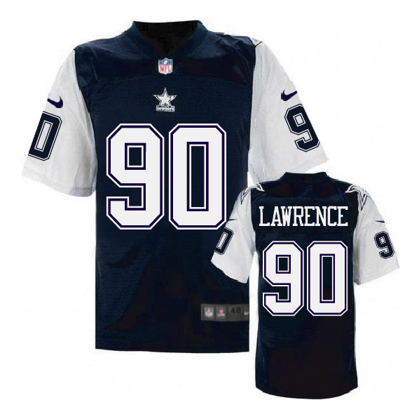 Dallas Cowboys #90 Demarcus Lawrence Navy Throwback Jersey