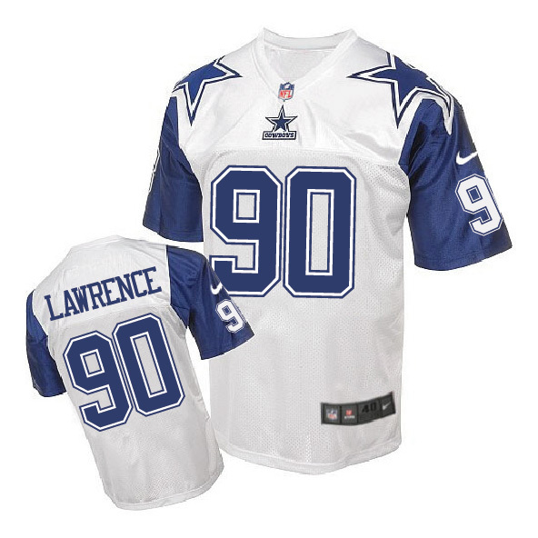 Dallas Cowboys #90 Demarcus Lawrence White Throwback Jersey