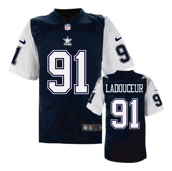 Dallas Cowboys #91 L.P. Ladouceur Navy Throwback Jersey