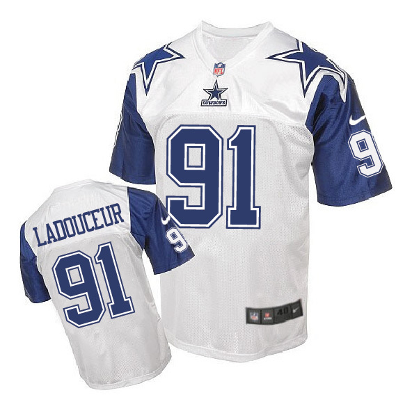 Dallas Cowboys #91 L.P. Ladouceur White Throwback Jersey