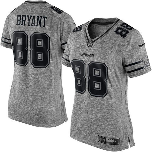 Women's Dallas Cowboys #88 Dez Bryant Gridiron Gray Limited Jersey