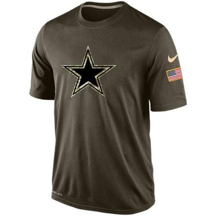 Dallas Cowboys Green Camo Salute To Service Team T-Shirt