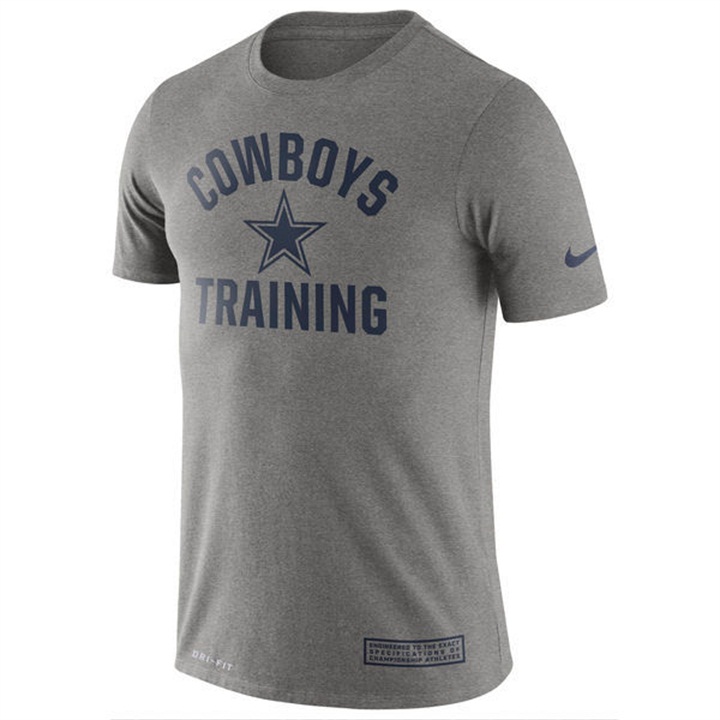 Dallas Cowboys Heathered Gray Training Performance Logo T-shirt