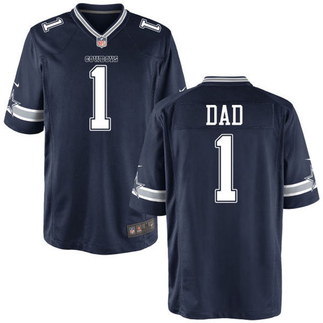 Dallas Cowboys Navy Father's Day Gift Number 1 Dad Jersey