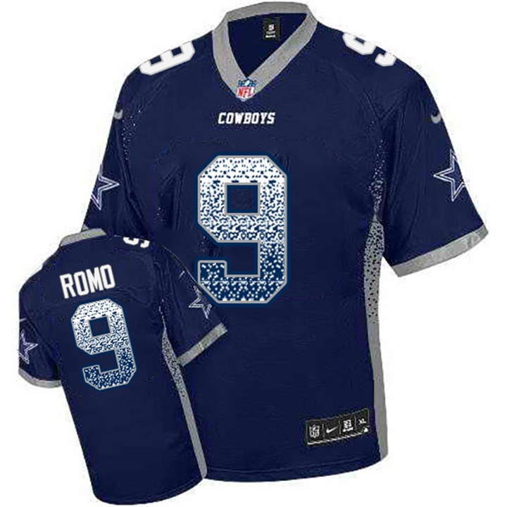 Dallas Cowboys #9 Tony Romo Navy Drift Fashion Jersey