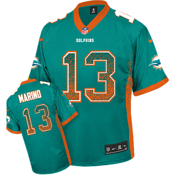 Mens Miami Dolphins #13 Dan Marino Nike Green Drift Fashion Jersey