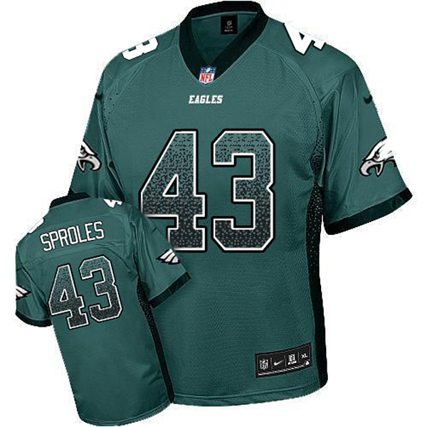 Mens Philadelphia Eagles #43 Darren Sproles Nike Green Drift Fashion Jersey