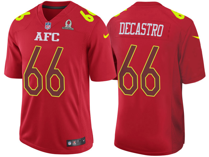 2017 Pro Bowl AFC David DeCastro Red Game Jersey