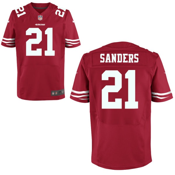 Mens San Francisco 49ers #21 Deion Sanders Nike Red Elite Jersey