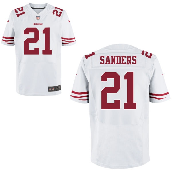 Mens San Francisco 49ers #21 Deion Sanders Nike White Elite Jersey