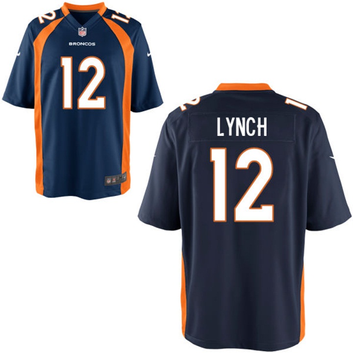 Denver Broncos #12 Paxton Lynch Navy Blue Alternate Game Jersey