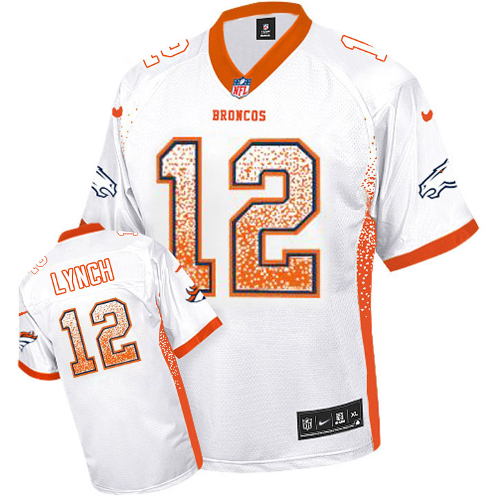 Denver Broncos #12 Paxton Lynch White Drift Fashion Jersey