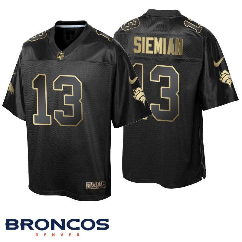 Denver Broncos #13 Trevor Siemian Black Gold Collection Jersey