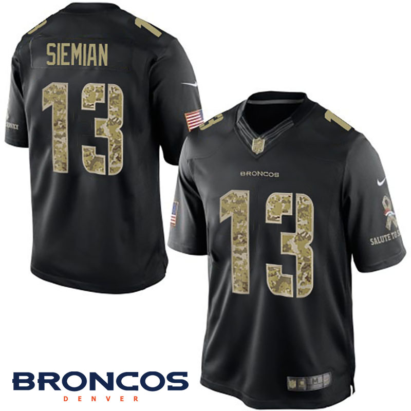 Denver Broncos #13 Trevor Siemian Black Salute To Service Jersey