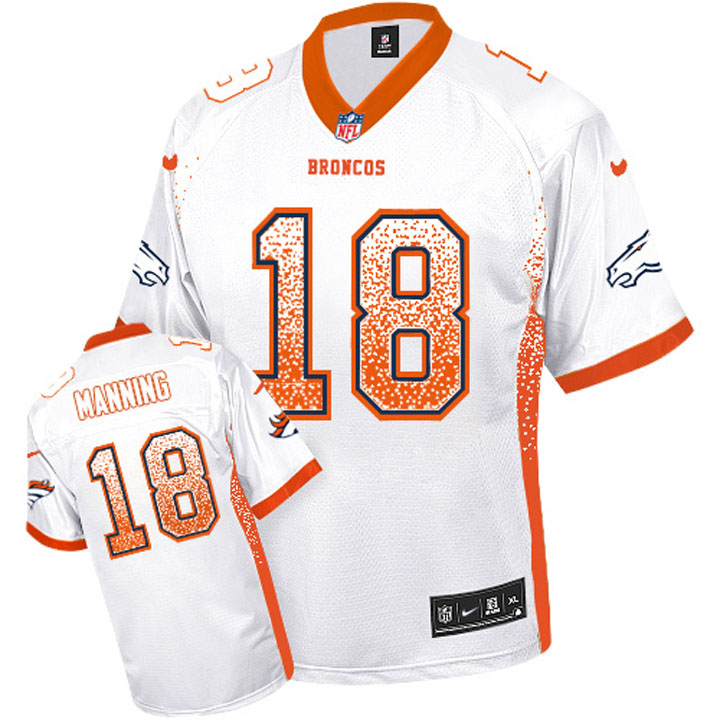 Denver Broncos #18 Peyton Manning White Drift Fashion Jersey