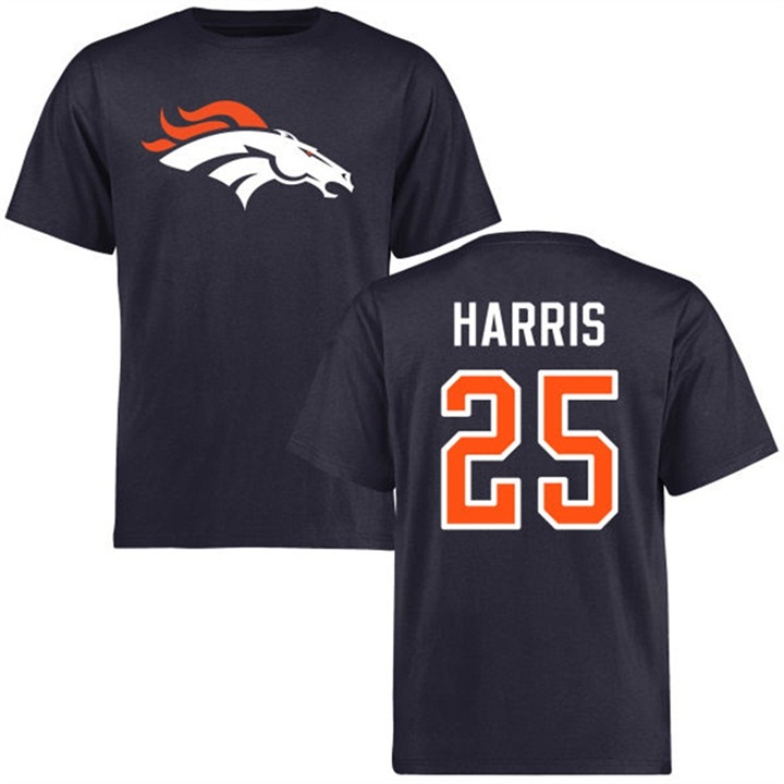 Denver Broncos #25 Chris Harris Name & Number Brown Wordmark T-shirt