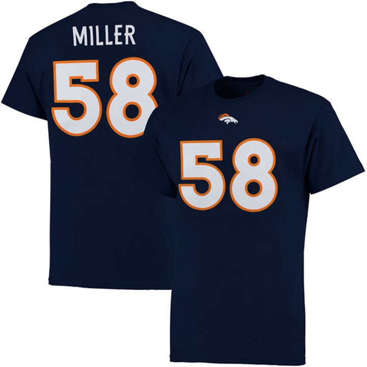 Denver Broncos #58 Von Miller Navy Name & Number Big & Tall T-shirt