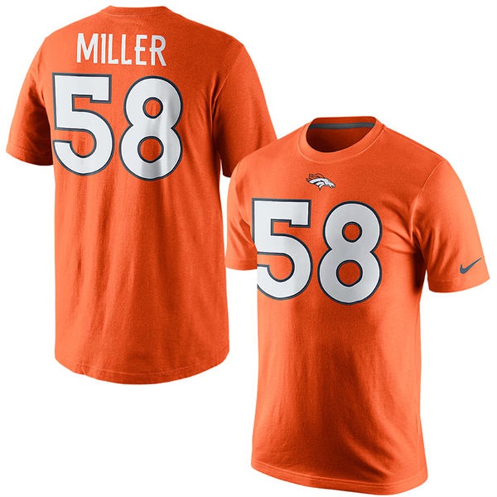 Denver Broncos #58 Von Miller Orange Player Pride Name & Number T-shirt