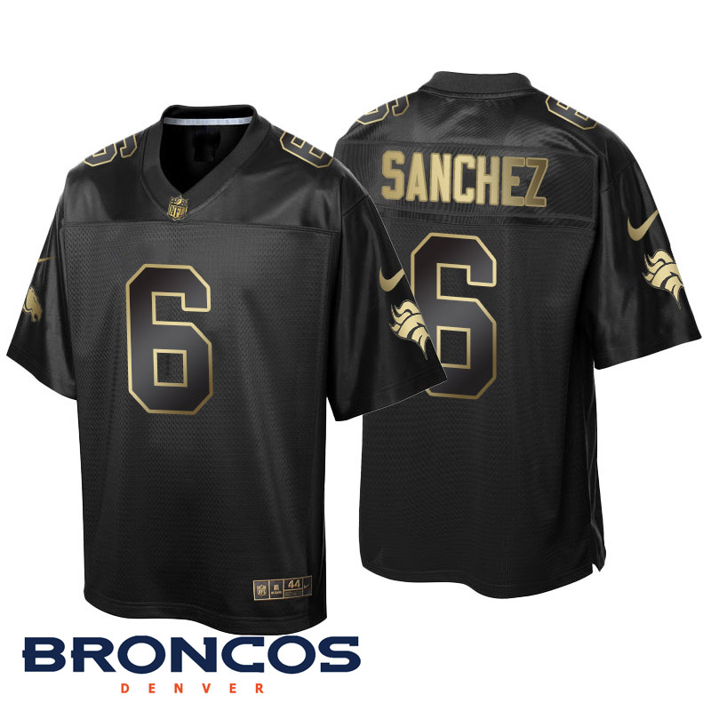 Denver Broncos #6 Mark Sanchez Black Gold Collection Jersey