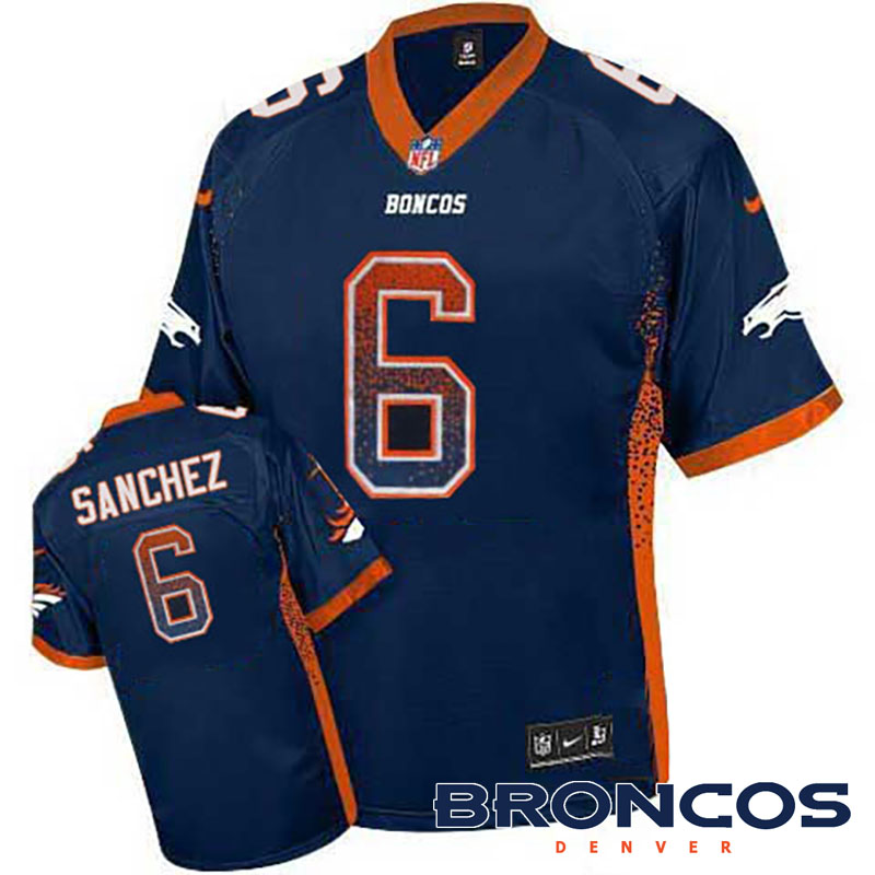 Denver Broncos #6 Mark Sanchez Navy Drift Fashion Jersey