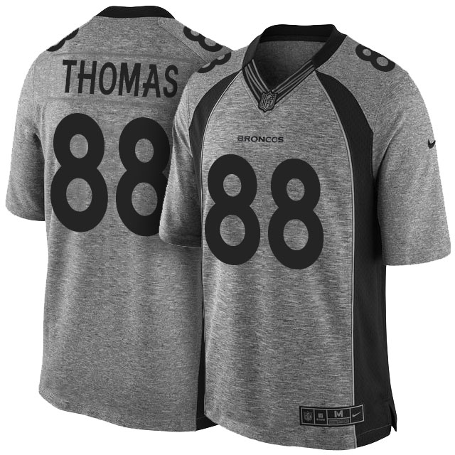 Denver Broncos #88 Demaryius Thomas Gridiron Gray Limited Jersey