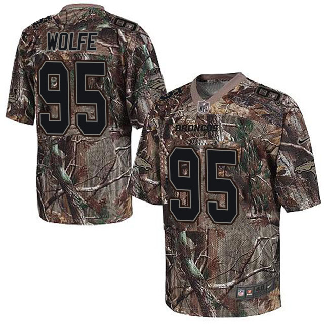 Denver Broncos #95 Derek Wolfe Camo Realtree Jersey