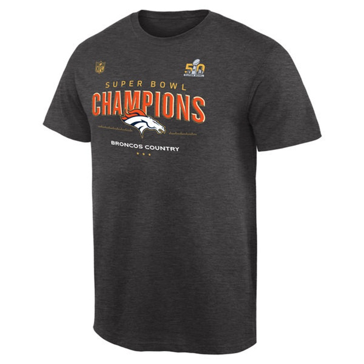 Denver Broncos Dark Gray Super Bowl 50 Champions Locker Room T-shirt