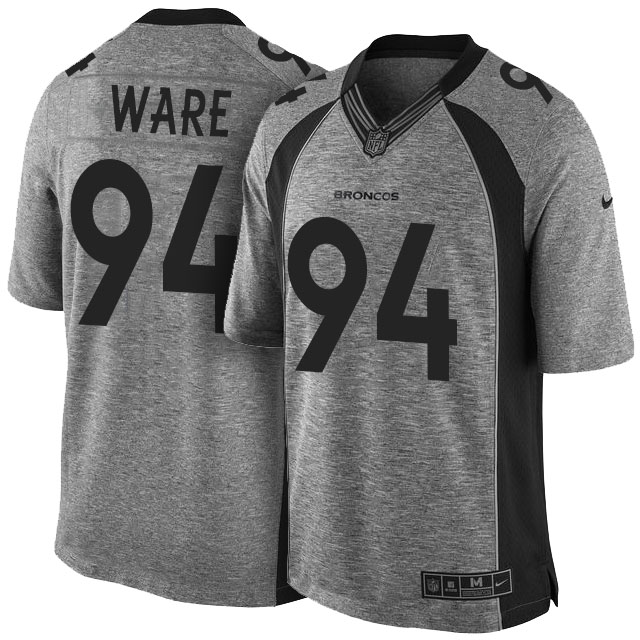 Denver Broncos #94 Demarcus Ware Gridiron Gray Limited Jersey