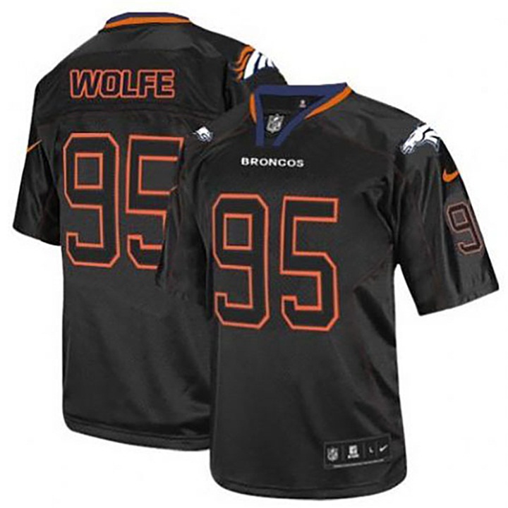 Denver Broncos #95 Derek Wolfe Black Lights Out Fashion Jersey