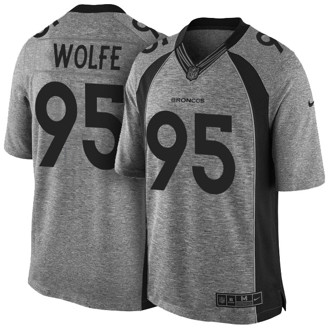 Denver Broncos #95 Derek Wolfe Gridiron Gray Limited Jersey